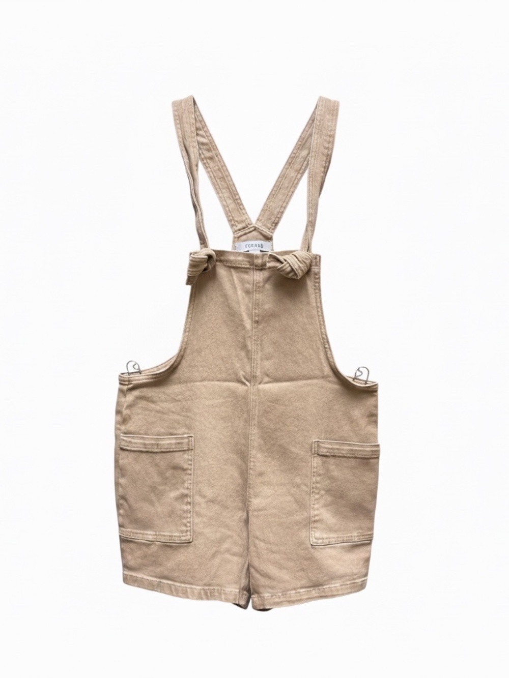 Zenana Denim Knotted Strap Romper Shortalls - NWOT